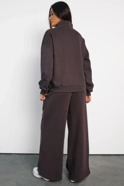 Pantalon De Jogging Taille Moyenne Jambe Large Avec Ceinture Fine