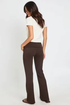 Pantalon De Jogging Évasé À Taille Repliable Toucher Doux