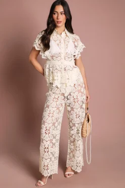 Pantalon De Mariage Large En Crochet