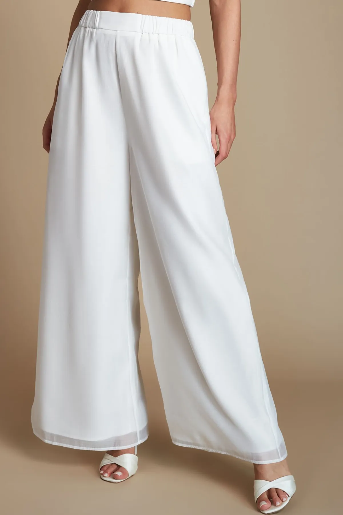Coast Pantalon De Mariage Palazzo En Organza<Femme Pantalons