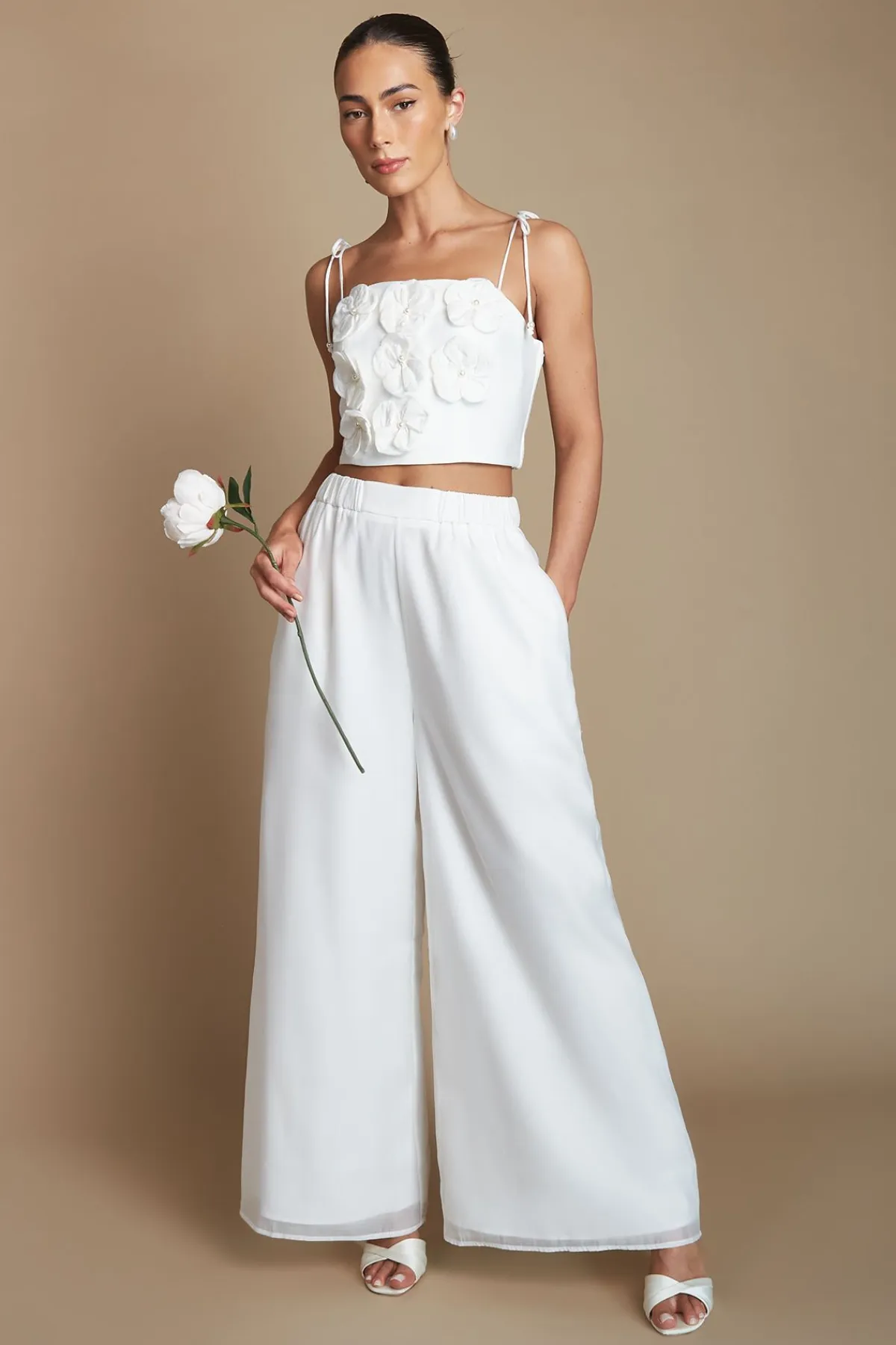 Coast Pantalon De Mariage Palazzo En Organza<Femme Pantalons