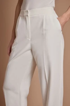 Pantalon De Mariée Formel À Jambe Droite Avec Plis Devant