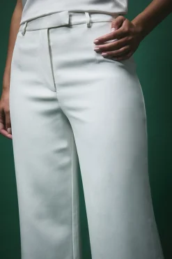 Pantalon de Mariée Lisa Tan Tailleur Jambes Larges