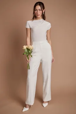 Pantalon De Mariée Tailleur Jambe Large