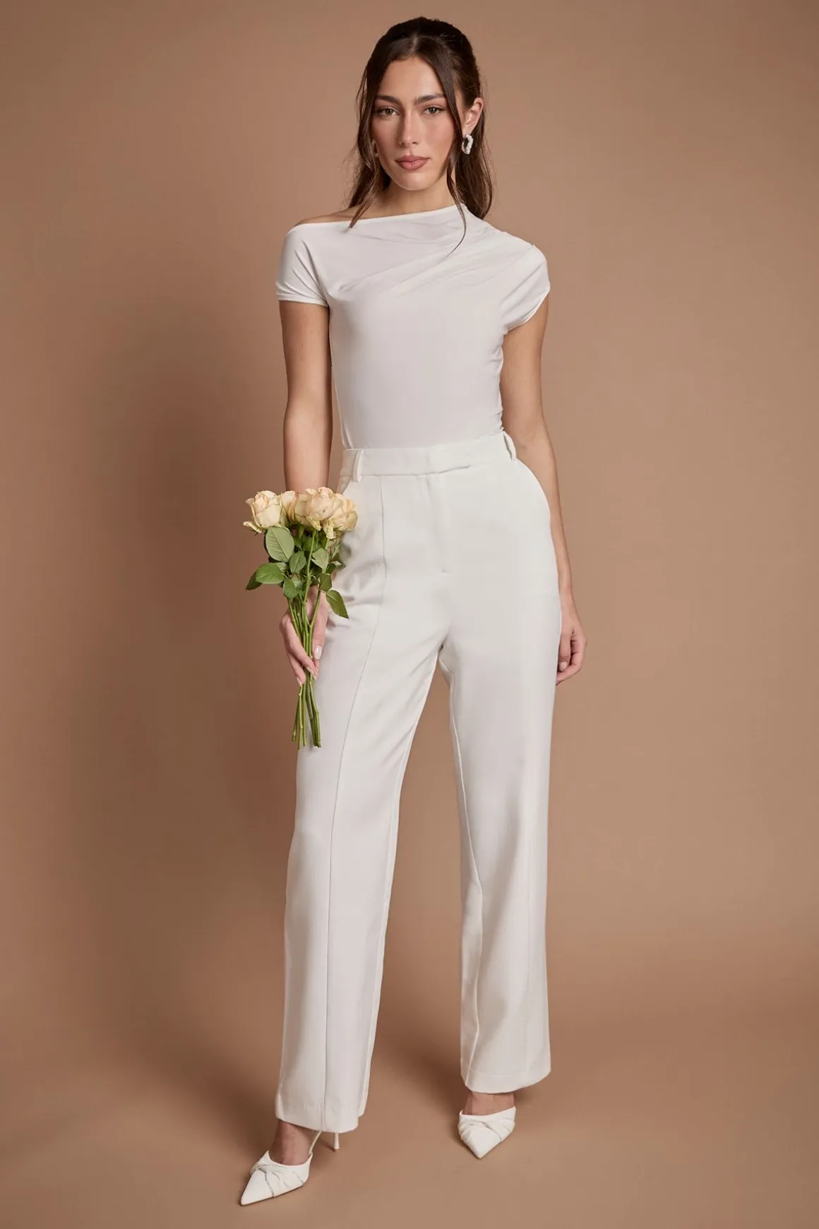 Pantalon De Mariée Tailleur Jambe Large