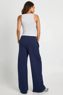 Pantalon De Maternité Basique Côtelé À Jambes Larges
