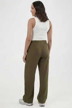 Pantalon De Maternité Basique Côtelé À Jambe Large