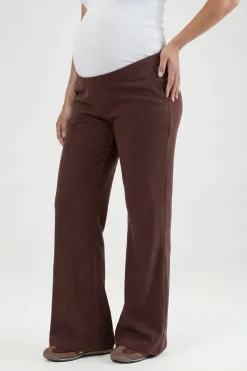 Pantalon De Maternité Côtelé À Jambe Large Basique