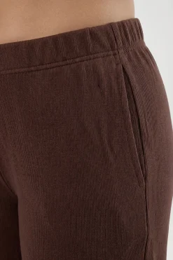 Pantalon De Maternité Côtelé À Jambe Large Basique