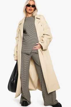boohoo Pantalon de maternité à côtes, à nouer à la taille, à rayures<Femme Pantalons