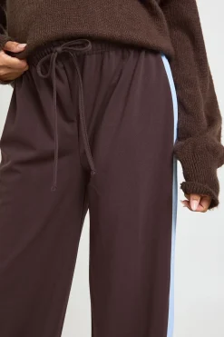 Pantalon de Maternité Jambes Larges à Bandes Latérales Contrastées