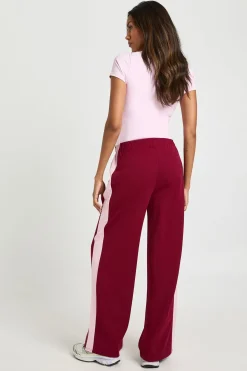Pantalon de Maternité Large à Bandes Contrastées sur les Côtés