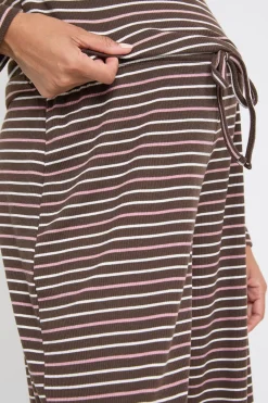 boohoo Pantalon De Maternité Large À Côtes Rayées<Femme Pantalons|Looks Chocolat
