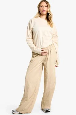 Pantalon De Maternité Large En Nylon Élastique