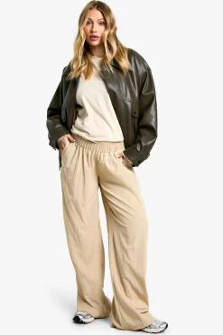 Pantalon De Maternité Large En Nylon Élastique