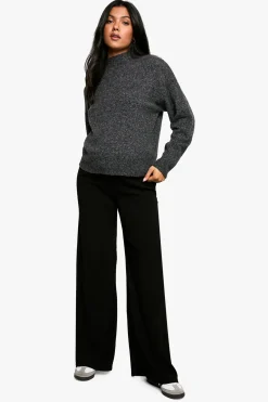 Pantalon De Maternité Large Texturé Avec Taille Élastique Et Cordon De Serrage