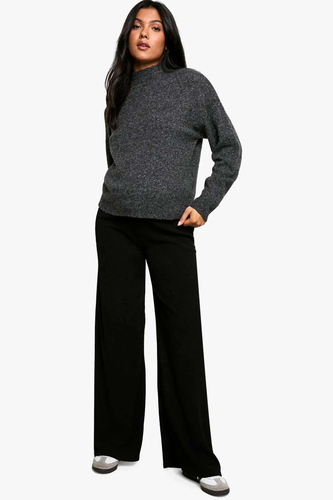 Pantalon De Maternité Large Texturé Avec Taille Élastique Et Cordon De Serrage
