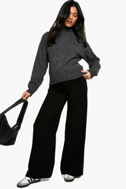 Pantalon De Maternité Large Texturé Avec Taille Élastique Et Cordon De Serrage