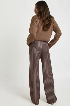 Pantalon De Maternité À Rayures Tennis Taille Haute Coupe Large
