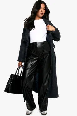 Pantalon de Maternité Taille Haute Détails Coutures synthétique Coupe Ajustée
