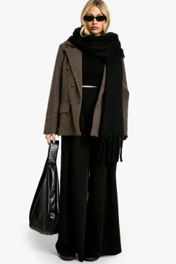 Pantalon de maternité à taille élastique, tissé, à plis décontractés et jambes larges