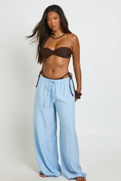 Pantalon De Plage Ample Effet Lin