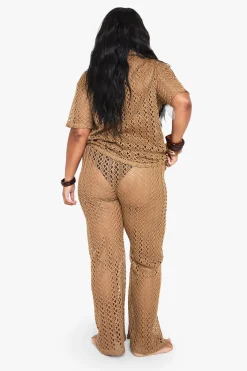 Pantalon de plage en crochet à jambes larges