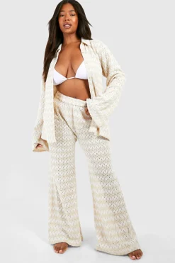 boohoo Pantalon de plage en crochet à rayures s Plus<Femme Tenues De Plage