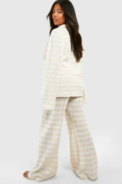 boohoo Pantalon de plage en crochet à rayures s Plus<Femme Tenues De Plage