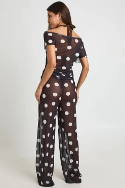 Pantalon De Plage En Mesh À Pois