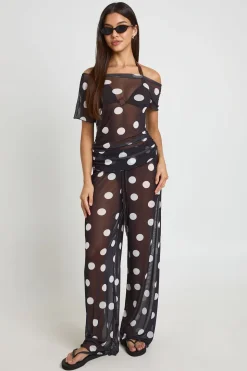 Pantalon De Plage En Mesh À Pois