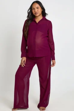 Pantalon De Plage En Mousseline De Maternité