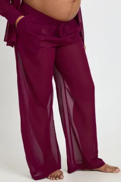 Pantalon De Plage En Mousseline De Maternité