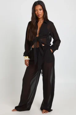 boohoo Pantalon De Plage En Mousseline<Femme Tenues De Plage