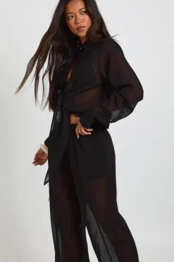boohoo Pantalon De Plage En Mousseline<Femme Tenues De Plage
