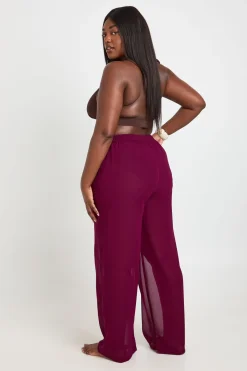 boohoo Pantalon De Plage En Mousseline Grande Taille<Femme Tenues De Plage