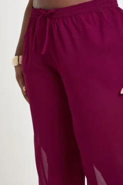 boohoo Pantalon De Plage En Mousseline Grande Taille<Femme Tenues De Plage