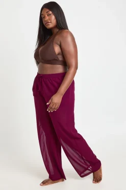 boohoo Pantalon De Plage En Mousseline Grande Taille<Femme Tenues De Plage