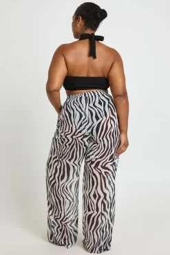 Pantalon De Plage En Mousseline Grande Taille