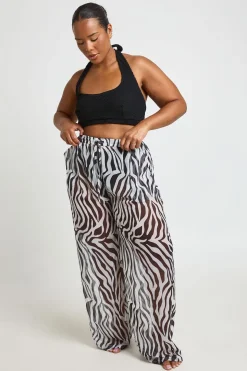 Pantalon De Plage En Mousseline Grande Taille