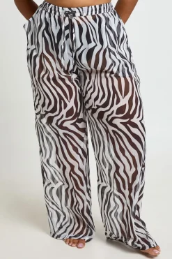 Pantalon De Plage En Mousseline Grande Taille