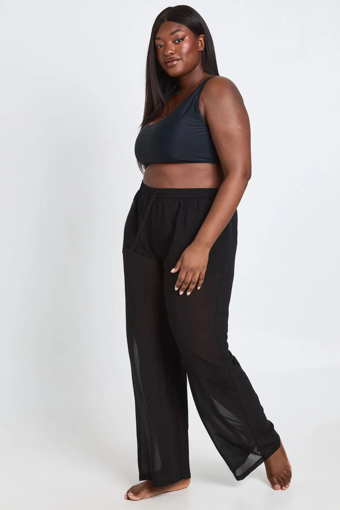 Pantalon De Plage En Mousseline Grande Taille