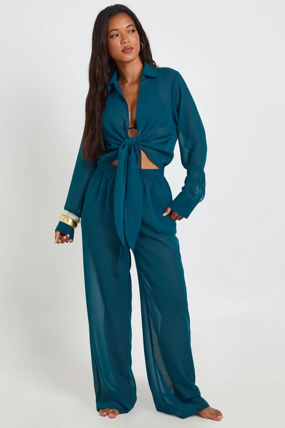 Pantalon De Plage En Mousseline