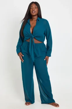 Pantalon De Plage En Mousseline Grande Taille