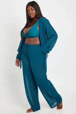 Pantalon De Plage En Mousseline Grande Taille