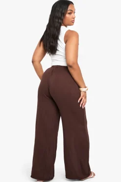 Pantalon De Plage Grande Taille En Tissu Gaze À Jambes Larges