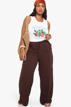 Pantalon De Plage Grande Taille En Tissu Gaze À Jambes Larges