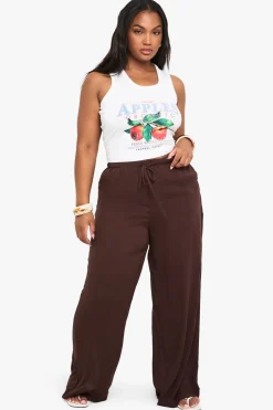 Pantalon De Plage Grande Taille En Tissu Gaze À Jambes Larges