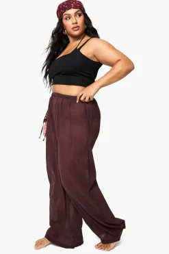 Pantalon De Plage Grande Taille En Gaze De Coton