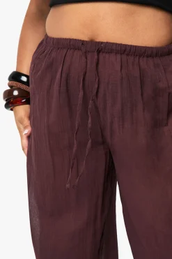 Pantalon De Plage Grande Taille En Gaze De Coton